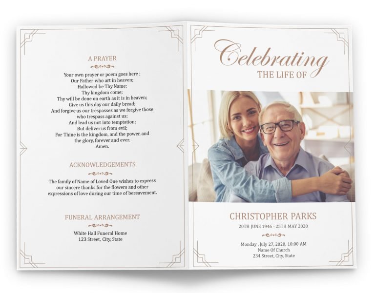 Professional Funeral Program Templates & Memorials Funeral Bulletin