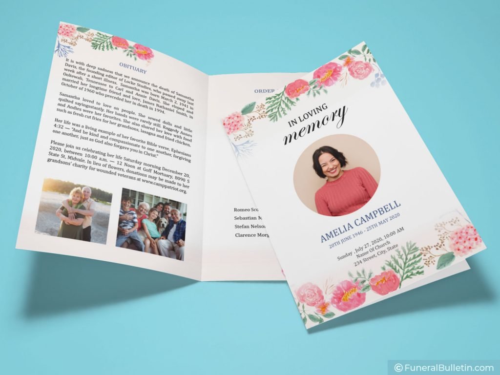 Bifold Funeral Program Template For Microsoft Word And PowerPoint