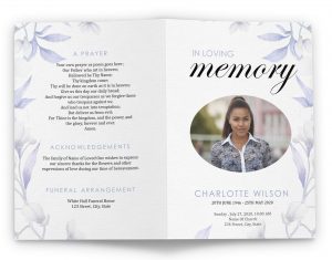 Funeral bulletin template covers for obituary