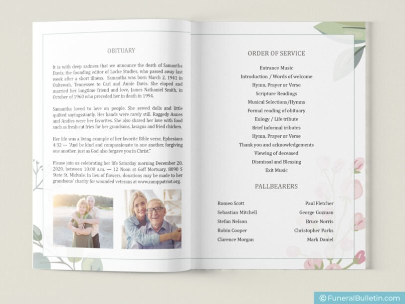 memorial booklet for funeral