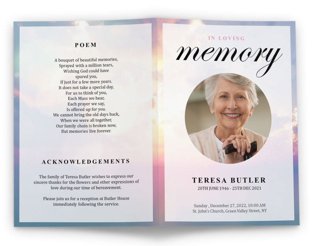 funeral service program template word