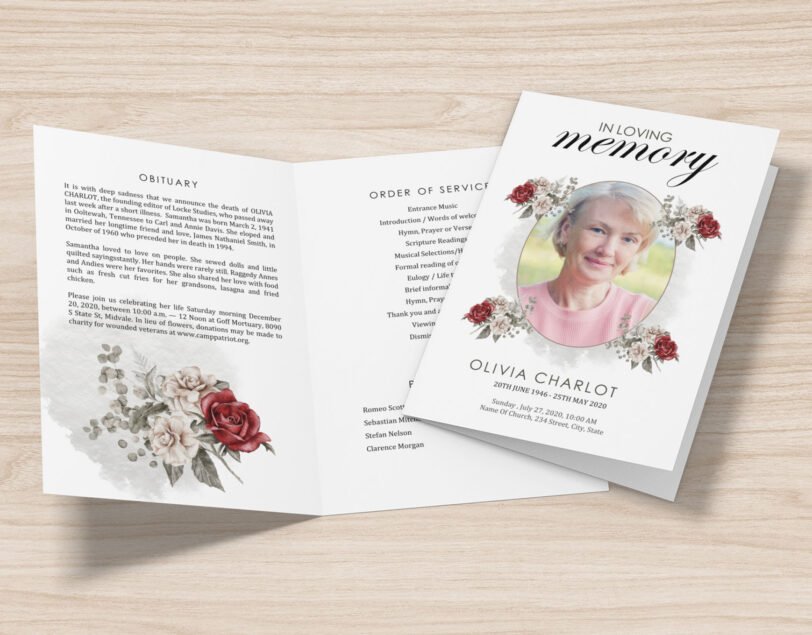 funeral service program template