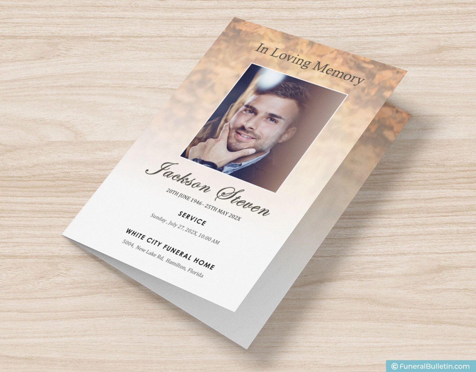 Funeral Service Template - Funeral Service Program Booklet