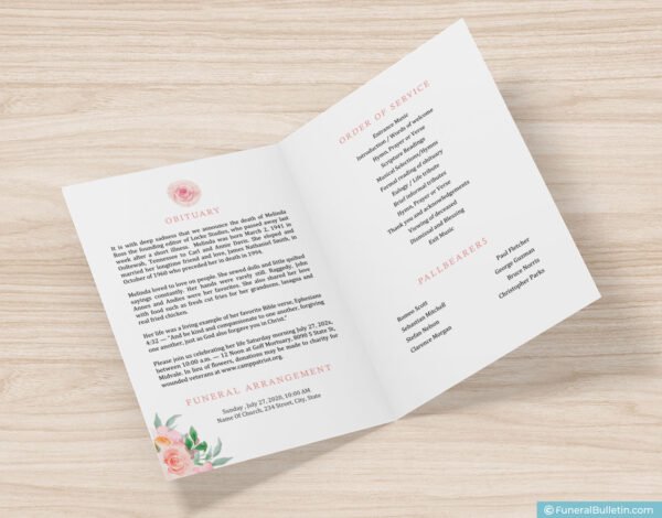 Catholic Funeral Program Template For A Religious Funeral