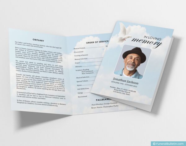 Funeral Program Design Done For You Template - Download, Edit, & Print!