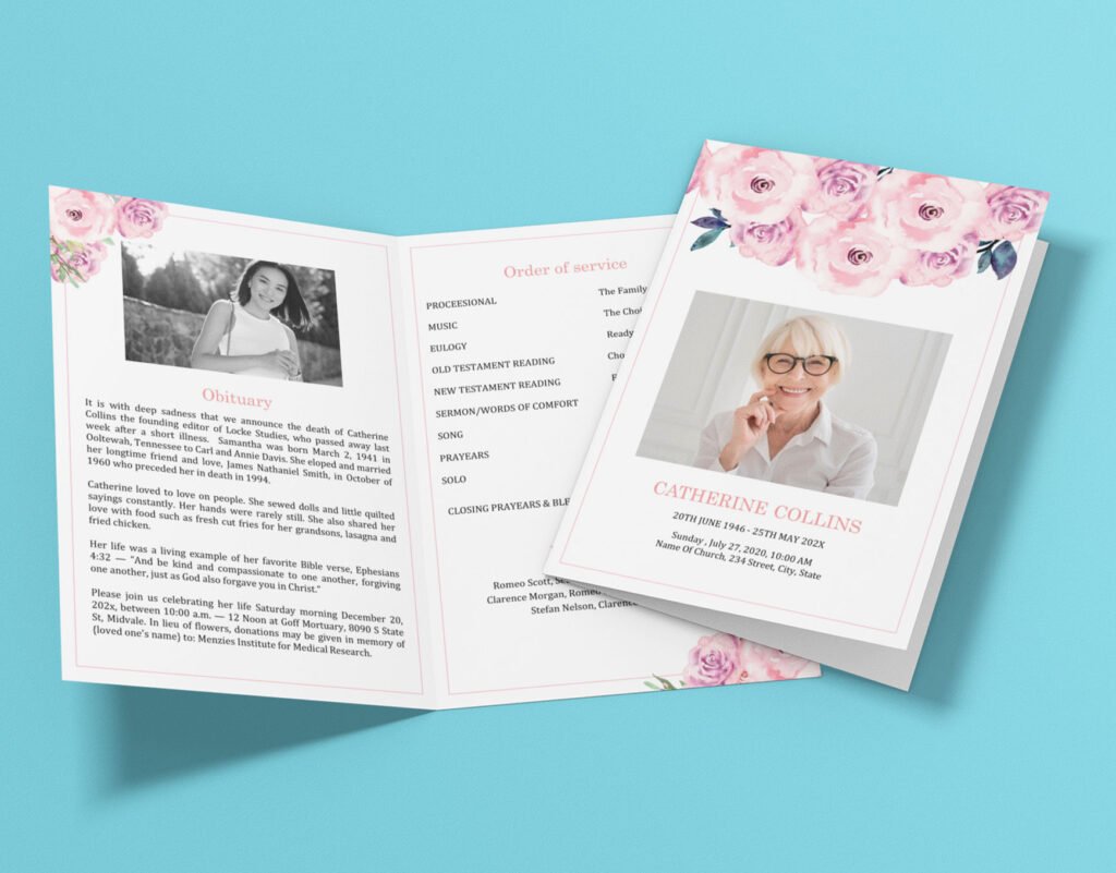 Bi-fold Funeral Program Template For Microsoft Word And PowerPoint