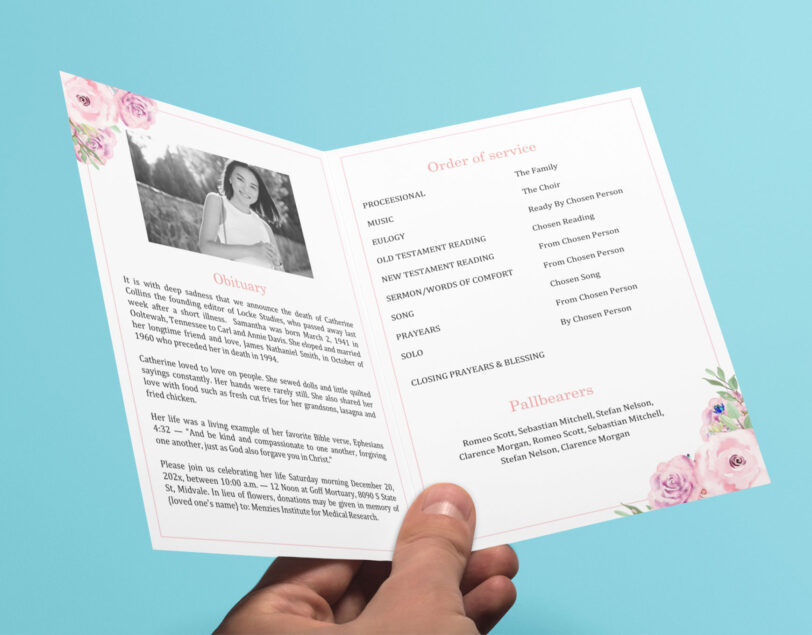 funeral order of service brochure templates