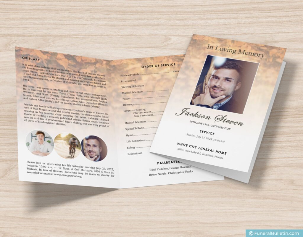 Funeral Service Template - Funeral Service Program Booklet