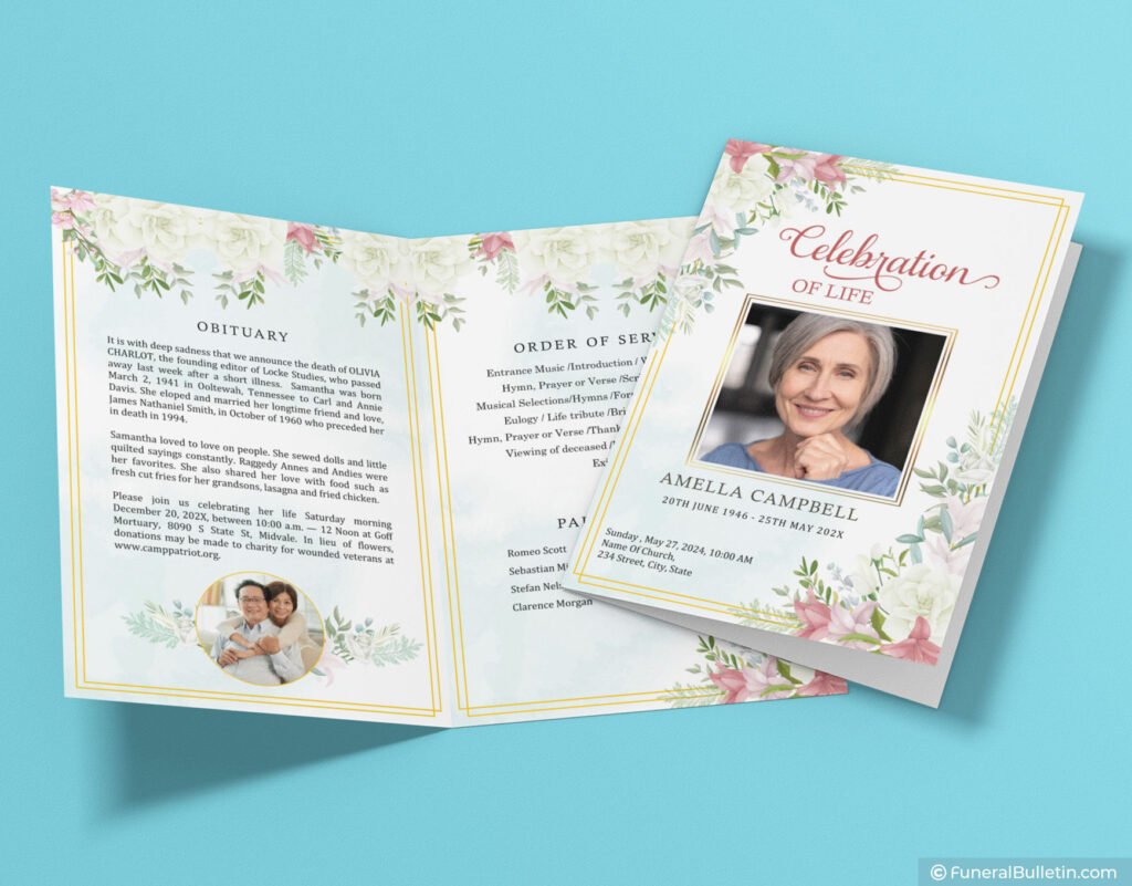 Celebration Of Life Service Program Template - Download Now!