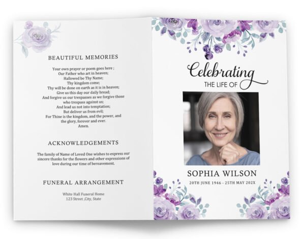 Funeral Program Template For Father, Grandfather, Or Husband