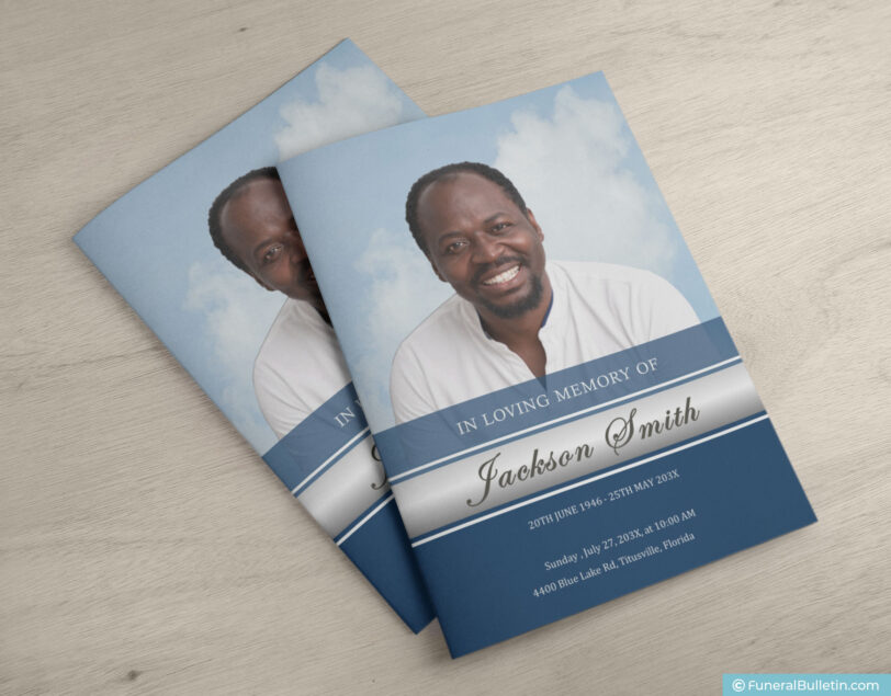 funeral bulletin template for father dad son husband