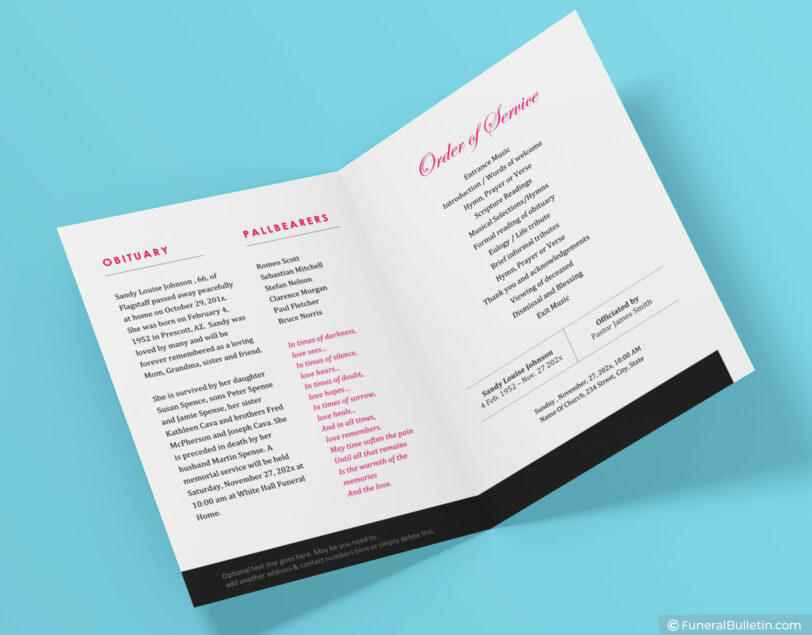 funeral order of services templates