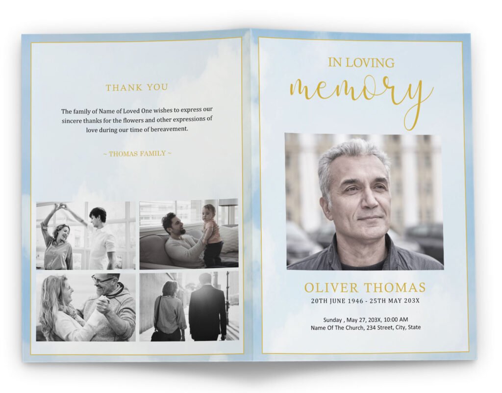 Funeral Bulletin Modern Funeral Program Template Download