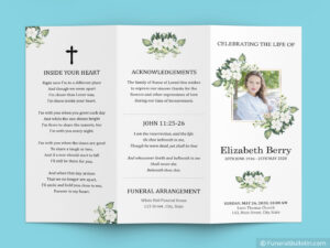 Trifold Funeral Program Brochure Template