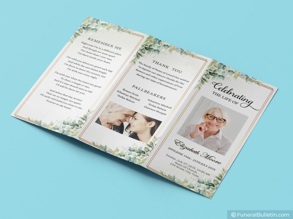 Tri-fold Celebration Of Life Template - Word & PowerPoint