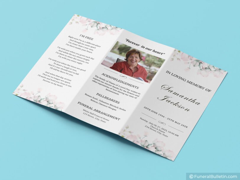 tri fold funeral service design cover