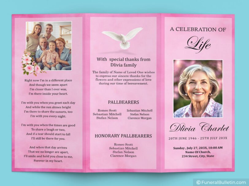 Tri Fold Funeral Programs Template