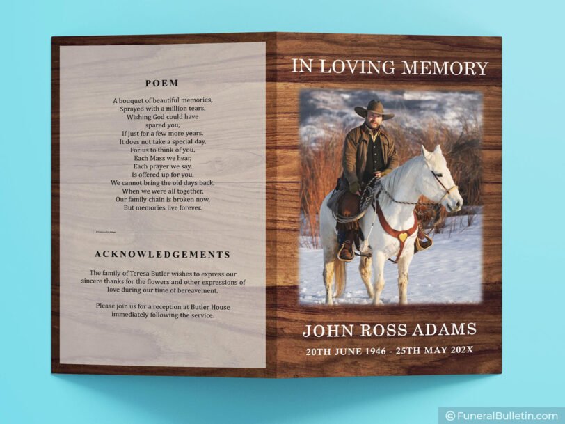 Western Funeral program brochure