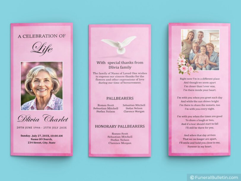 funeral programs template tri fold