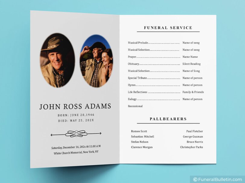 wrangler Funeral program brochure