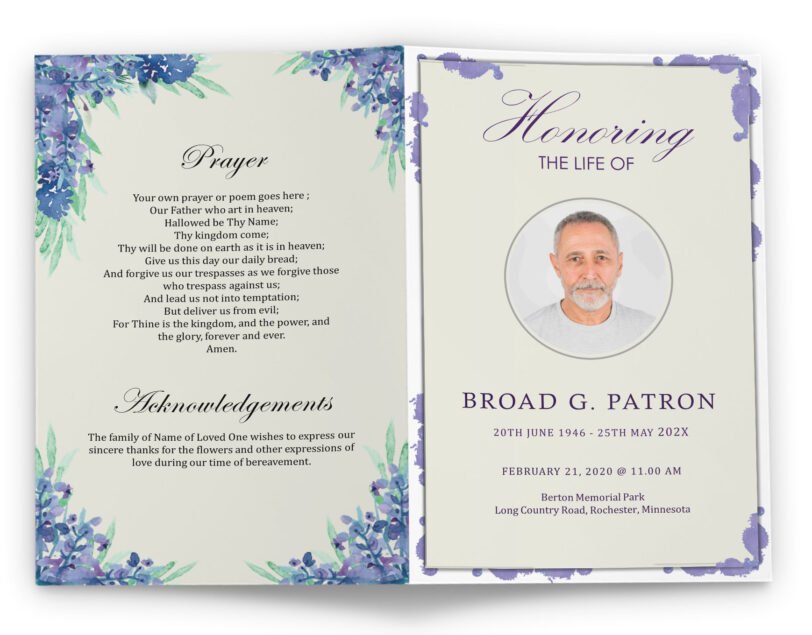 Printable Funeral Pamphlet Template