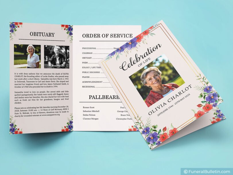 printable funeral order of services templates