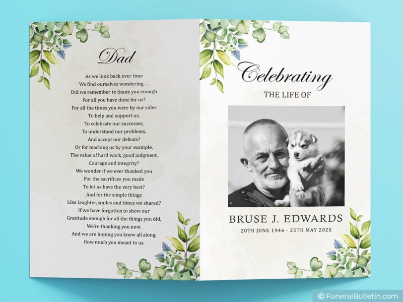 Celebration of life announcement cover