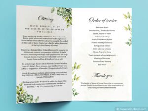 Obituary Order of Service Internal pages