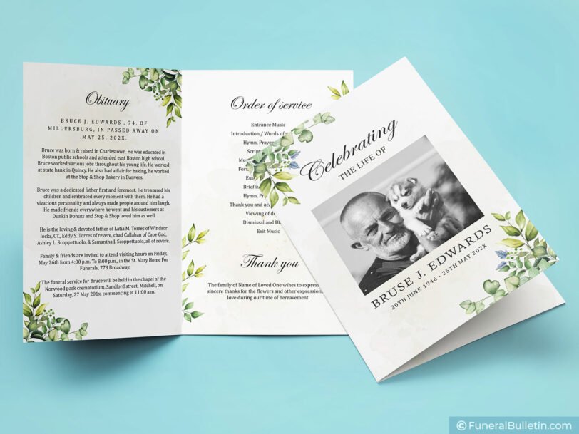 celebration of life announcement booklet Template,