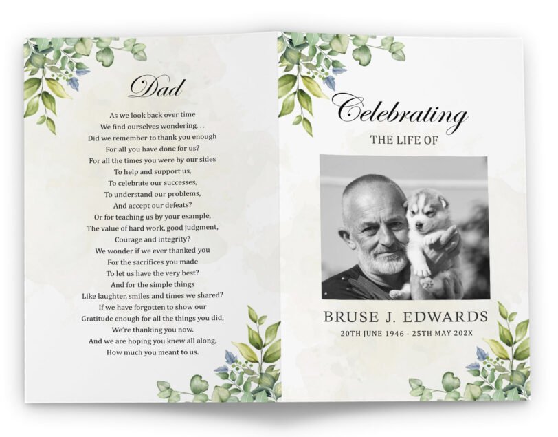 celebration of life announcement template cover page