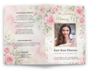 elegant funeral-programs with roses